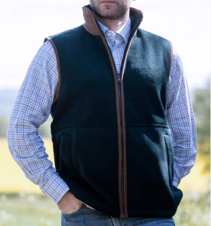 Alain Paine Aylsham Fleece Gilet Navy -1